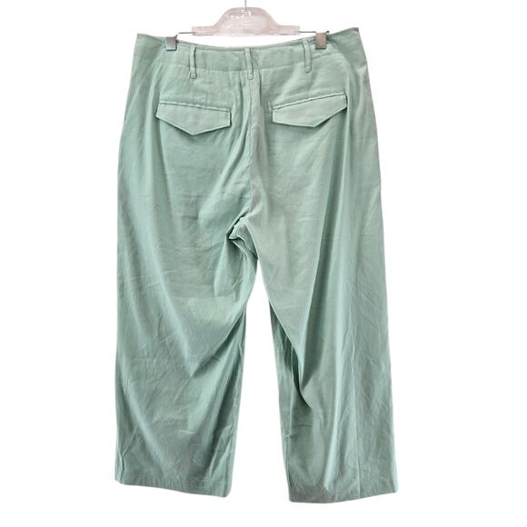 Rag & Bone Pants Womens 14 NEW Dylan Cropped Linen Wide Leg Mint Pastel Green - Picture 5 of 15